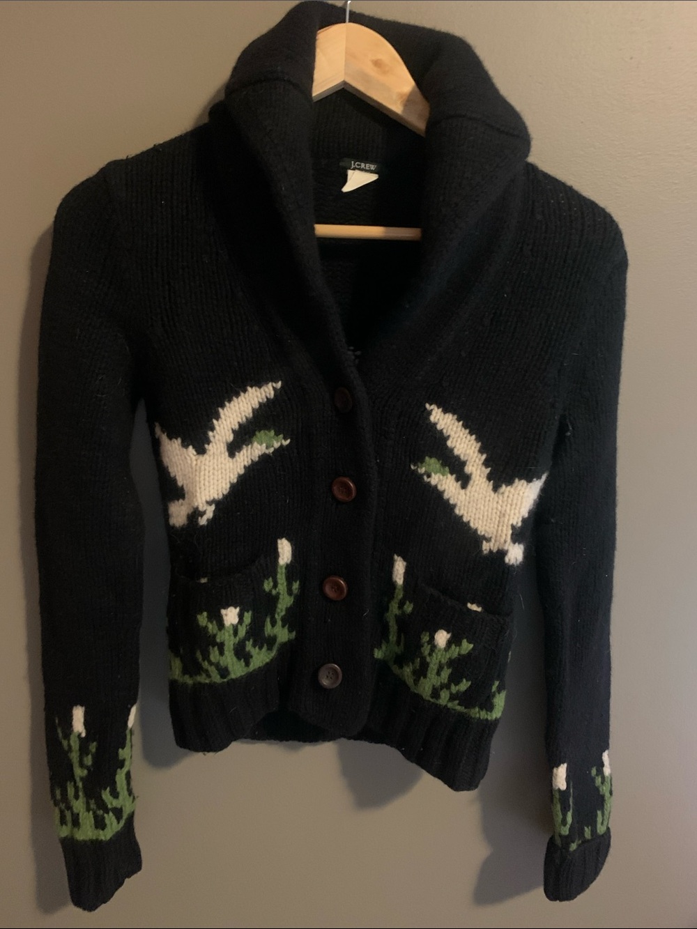 J. Crew Black duck Cardigan. Size XS